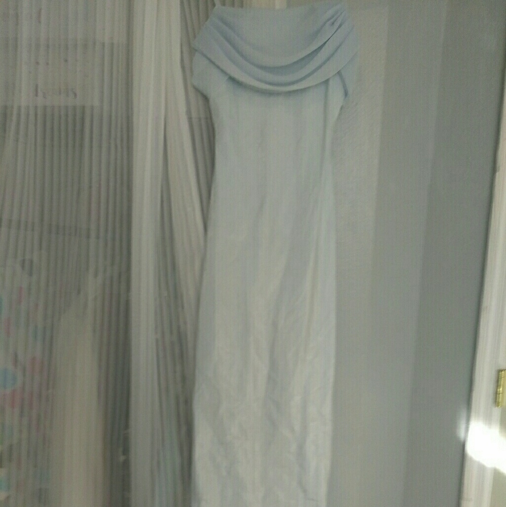 Blue long slim dress
